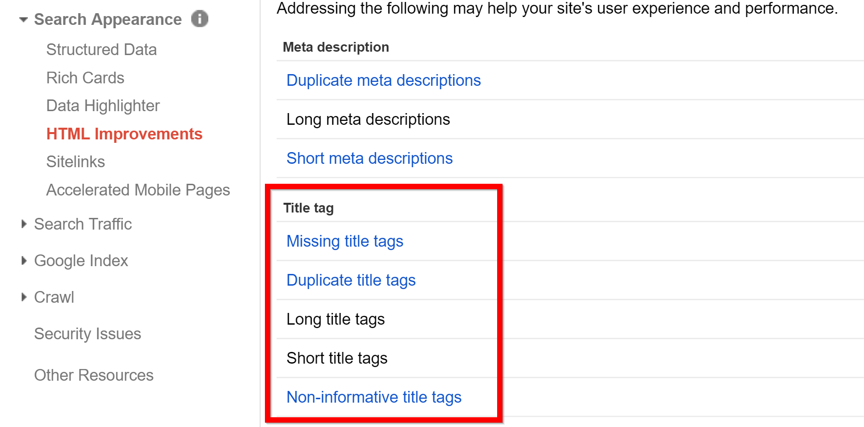 title-tag-issues-in-the-search-console